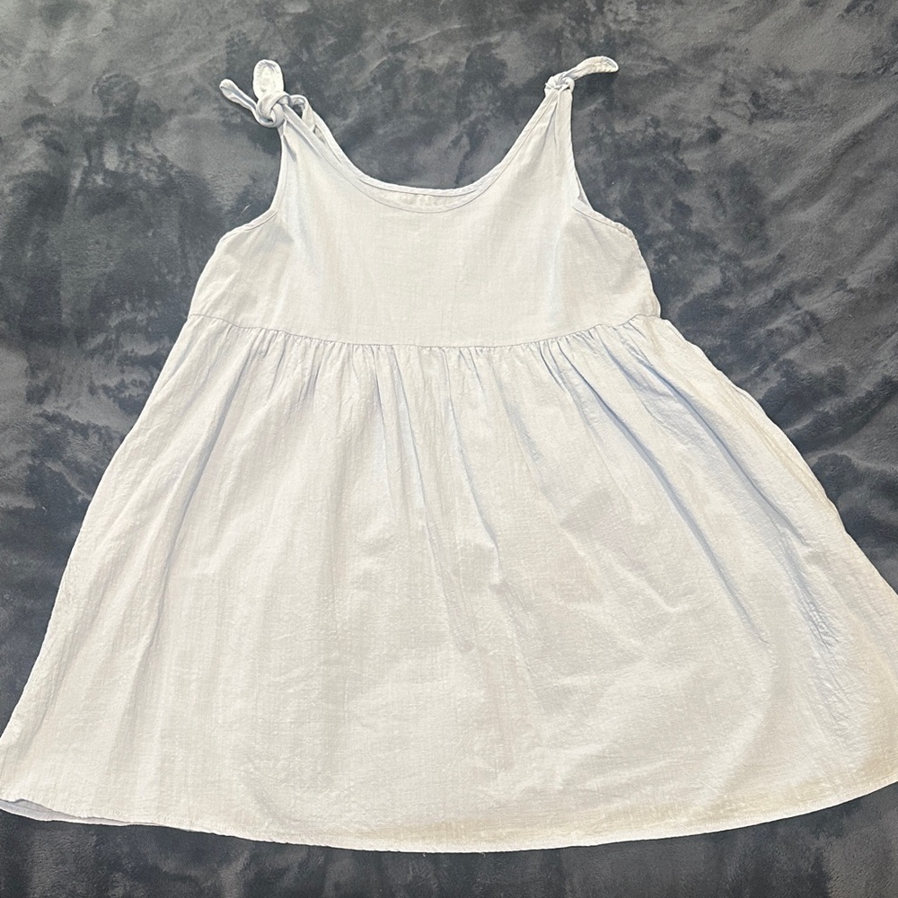 Light Blue Sleeveless Dress with Bow Straps